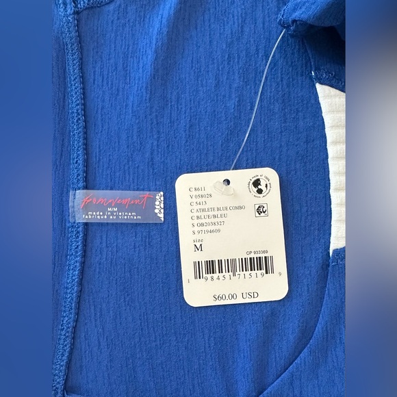NWT FP Movement by Free People Spotlight Long Sleeve Layer - Athlete Blue Combo - Picture 7 of 8